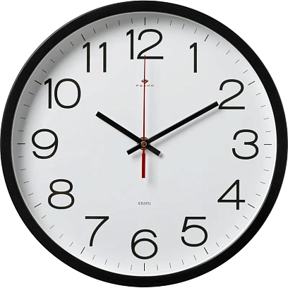 Часы настенные круг d=30см, корпус черный Классика арт.3027-121B