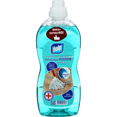Средство для мытья пола HELP концентрат 1000мл Морской бриз