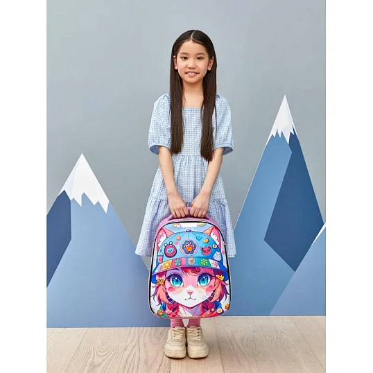Ранец Комус Класс Light1 Девочка кошка,  1 отд, эргоном