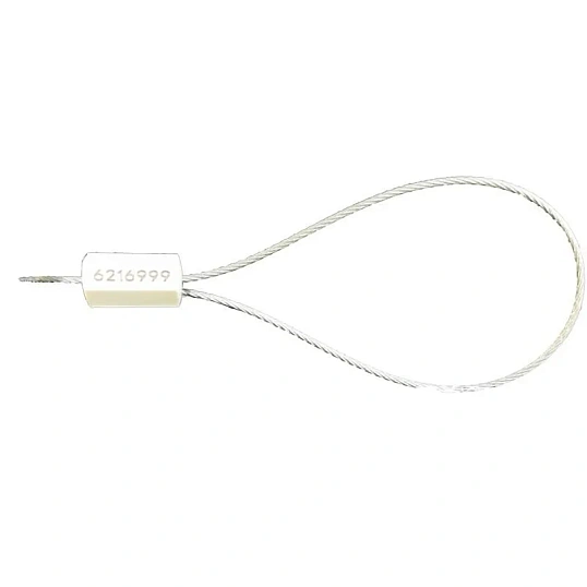 Пломба тросовая номерная, однораз., 500 мм, 100 шт/уп, белый