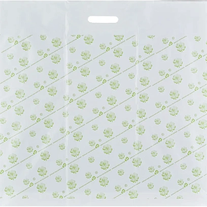 Пакет с вырубной ручкой 60см*63 см, 65 мкм, с рисунком, 20 шт/уп.