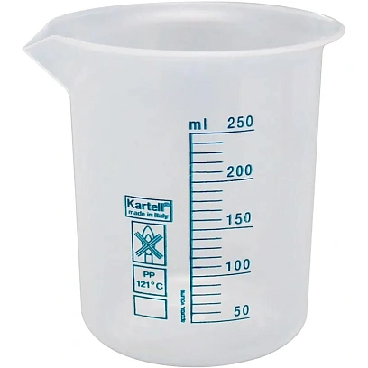 Стакан Мерный стакан 250 мл ПП автоклав. +121С, Kartell 16шт/уп 11000821