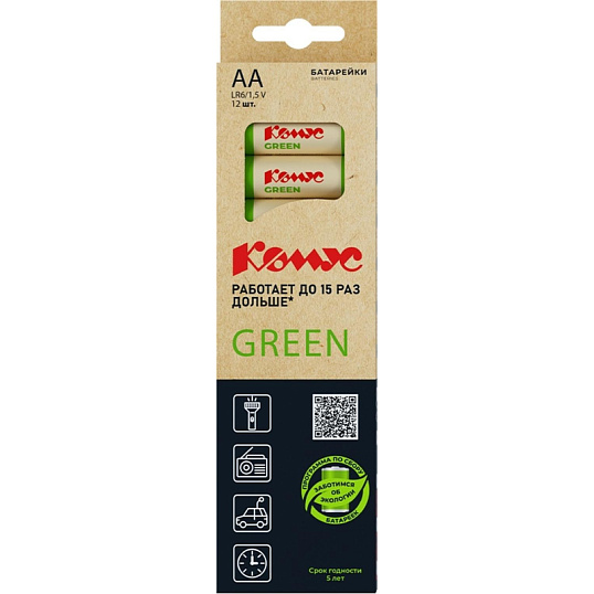Батарейка Комус Green AA/LR6 12 шт/уп