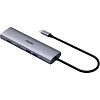 Разветвитель USB RAPOO 7в1 USB-C - PD+HDMI+USB+SD,TF+RJ45(13242)XD71-SGRY