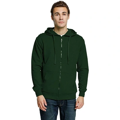 Толстовка на молнии с капюшоном Siverga 2.0,темно-зеленая, XXXL