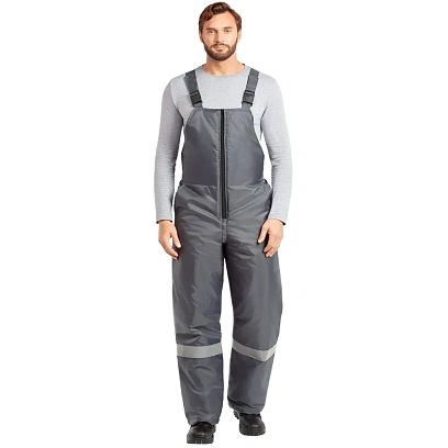 Полукомбинезон рабочий зимний мужской з47-ПК серый (р.60-62) 182-188