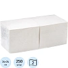 Салфетки бумажные 24х24см белые целл 2сл 250шт/уп