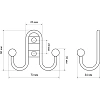 Вешалка настенная УЗК_Крючок двухрожковый StahlBuro 208 B CP (16099),хром