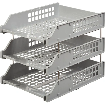 Лоток горизонтальный СТАММ STRONG 3 шт. гориз.на металл.стержнях серый