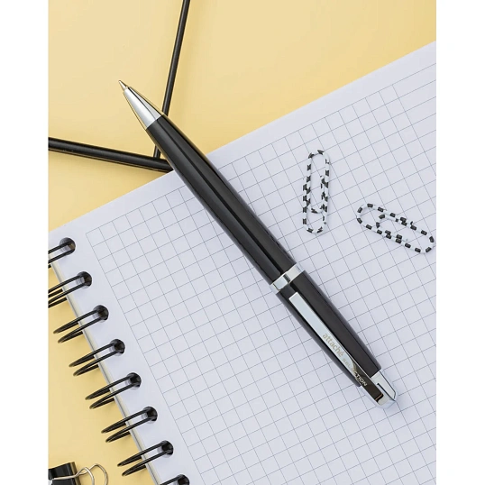 Ручка шариковая  Attache Selection, корп.черный,  стерж.синий, автом