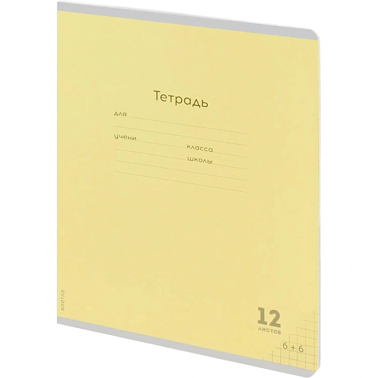 Тетрадь КЛЕТКА 12л.проз.пласт.об.plastic cover КЛАССИКА NEW ассорти,12-1407