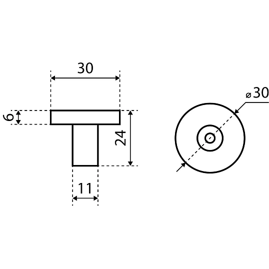 Ручка УЗК_кнопка меб.StahlBuro AP2401 (16792)BL W матовый белый хром 2шт/уп