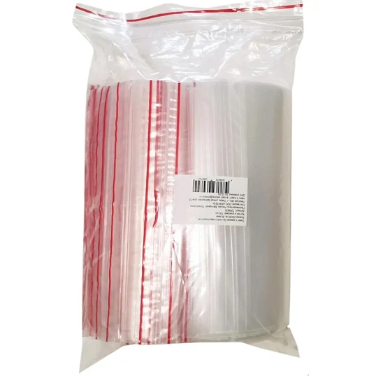 Пакет с замком (Zip Lock) с европодвесом 20 х 30  см, 60 мкм, 100 шт/уп