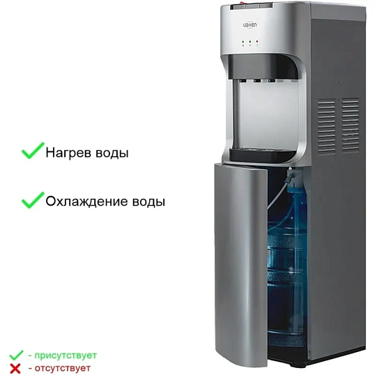 Кулер для воды VATTEN L45SK, нижняя загрузка, компрессорный, серебро