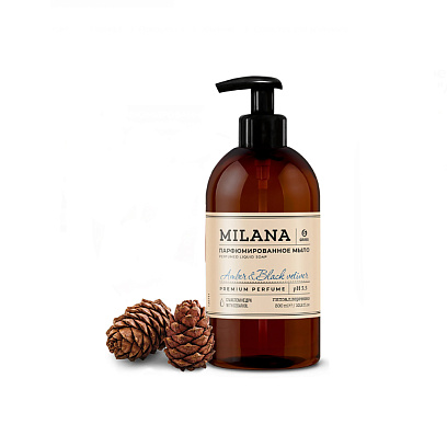 Мыло жидкое парфюмированное Milana Amber&Black Vetiver 300мл_СДК