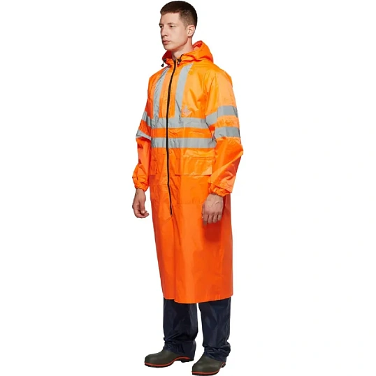 Плащ влагозащитный ПВХ Тайфун орж СОП 44-46/182-188