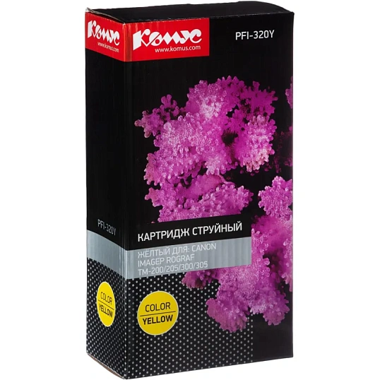 Картридж струйный Комус PFI-320Y (2893C001) жел. для TM-200/205/300/305