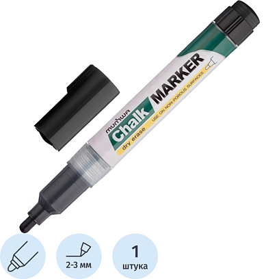 Маркер меловой MunHwa, CM-01, чёрный, 3мм