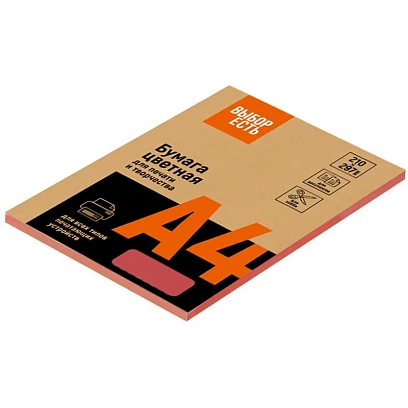 Бумага цветная Выбор есть (А4, 80 г, красный интенсив) 100 л