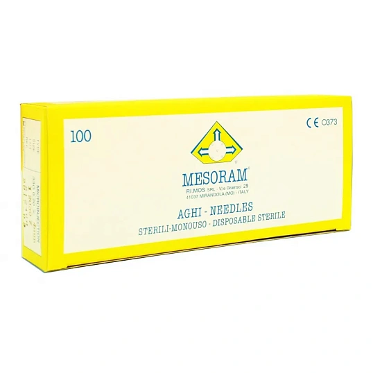 Игла для мезотерапии 33G (0,2x12мм) вн.д.0,16мм MESORAM,100шт./уп
