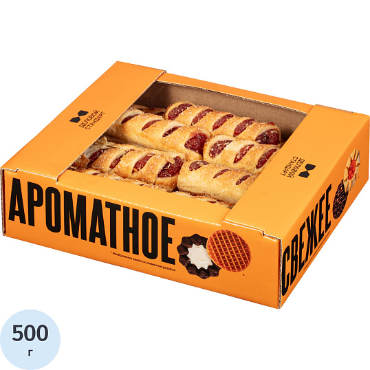 Печенье Деловой Стандарт малинка фруктовая трубочка, 500г