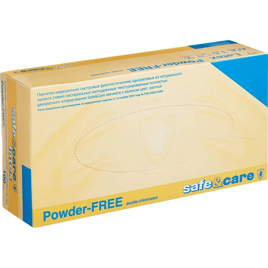 Перчатки мед. смотров. латекс н/c,н/о, текст,2хлор S&C TL/DL202 (S) 50п/уп