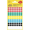 Этикетки самоклеящиеся  точки, 3090,  d=8mm,разноцветные, 416шт/уп