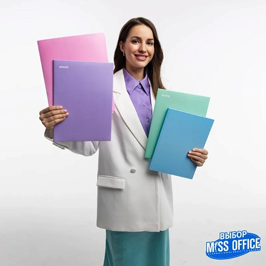 Папка на 2-х кольцах Attache Акварель А4 плотн 350мкм, сиреневая