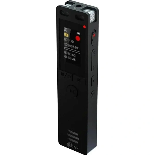 Диктофон цифровой Ritmix RR-155 16Gb Black, MicroSD