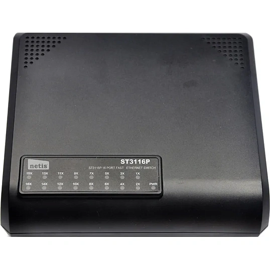 Коммутатор Netis ST3116P неуправляемый, 16-портовый, 100 Мбит/с