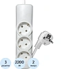 Удлинитель PROGIX PG310 3р/2м/2,2кВт/10А  заземление, белый, ПВС 3х0.75