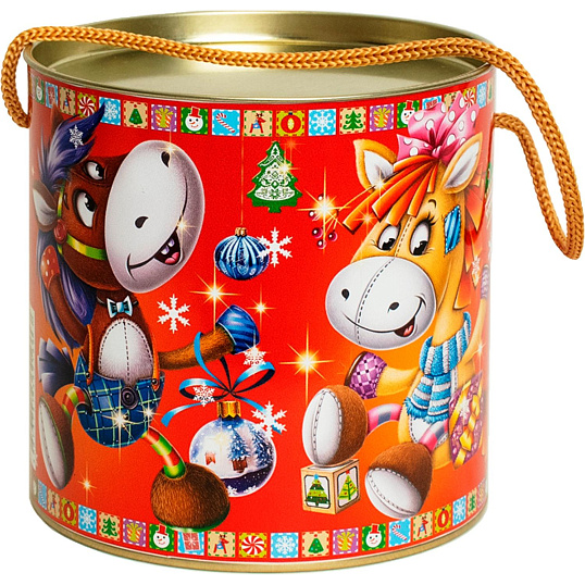 Новогодний сладкий подарок Зверушки-игрушки Туба 300 грамм, K035