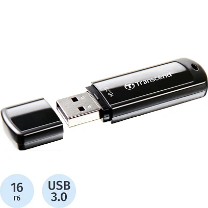 Флеш-память Transcend JetFlash 700, 16Gb, USB 3.1 G1, чер, TS16GJF700