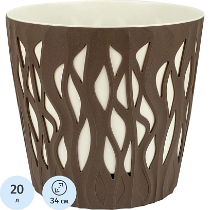 Горшок д/цветов InGreen Winds D 20 л с дренаж.вставкой,платан IG652110105