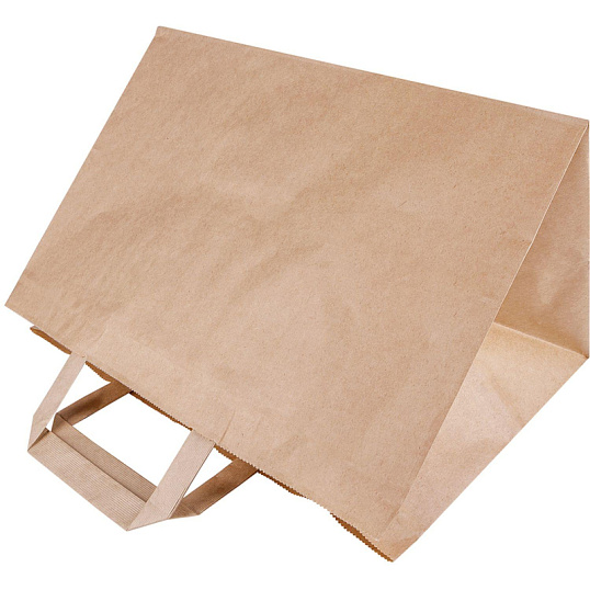 Пакет бумажный 320х200х220мм, 70 гр/м2,с плоскими ручками,крафт,300 шт/уп