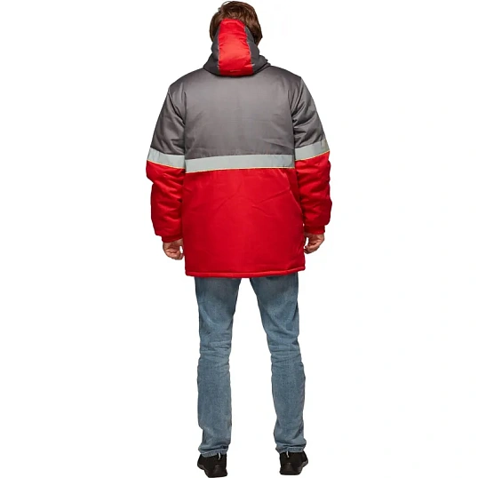 Куртка рабочая зимняя муж з43-КУ крас/сер (р.48-50) 182-188 (серия З)