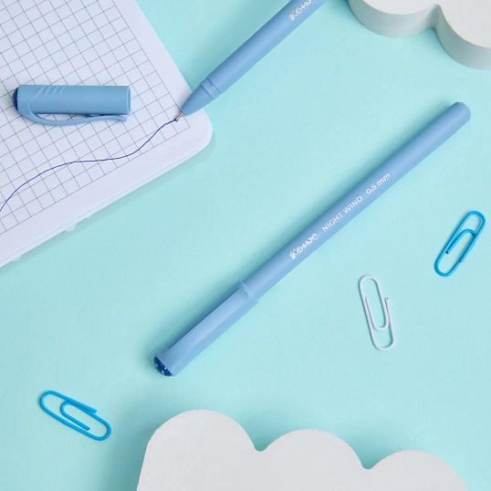 Ручка шариковая неавтомат. Комус Night Wind,д.ш.0,7мм,лин.0,5мм,син,гол.кор