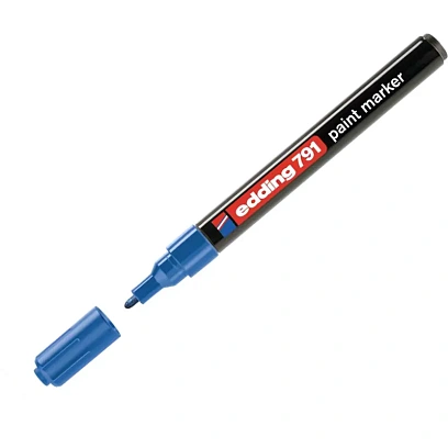 Маркер лаковый EDDING E-791/3 синий 1-2мм, пласт. корп
