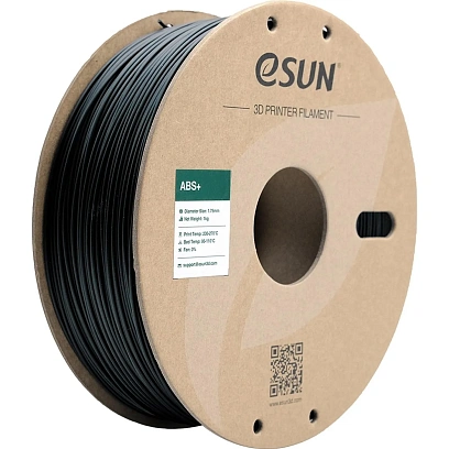 Пластик ABS+ ESUN 1.75 мм 1кг, черная (ABS+175B1)