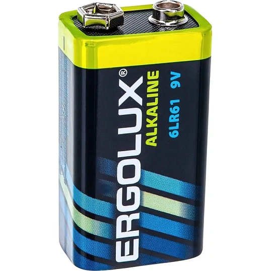 Батарейка Ergolux 6LR61 Alkaline BL-1 (6LR61 BL-1, батарейка,9В)