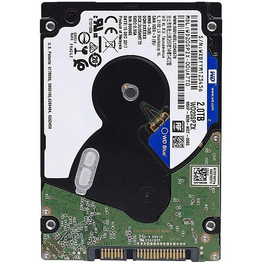 Жесткий диск Western Digital Blue 2TB, SATA, 5400rpm, 128MB(WD20SPZX)