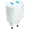 Зарядное устройство сетевое PERO TC08 AUTO MAX 2USB 3.4А белый
