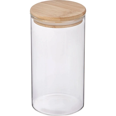 Банка стеклянная для сыпучих продуктов с крышкой BAMBU, 1,3 л