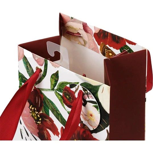 Пакет под бутылку подарочный PREMIUM FLORA.ПИОНЫ,12.3x36x9 см 2-856/01