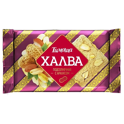 Халва Тимоша подсолнечная с арахисом, 250г