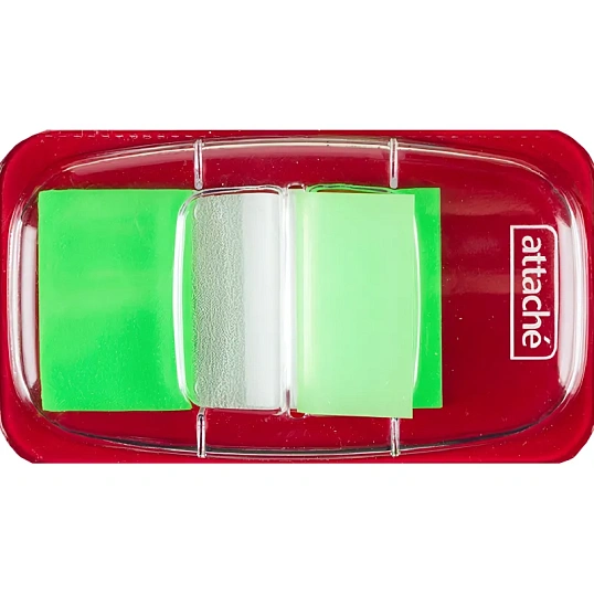 Клейкие закладки пласт. 1цв.по 25л. 25ммх45 зелен Attache