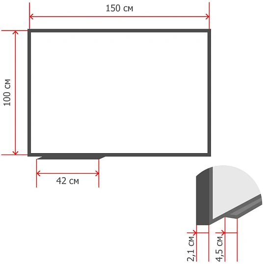 Доска магнитно-маркерная 100х150 эмаль Комус Premium алюмин. рама Россия