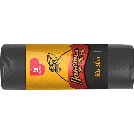 Мешки для мусора ПНД 60л 9мкм 30 шт/рул черные 58х68см_1292298