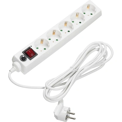 Сетевой фильтр BigTech CD5-3W75 (5р/3м/10А/2500Вт 0,75мм белый)