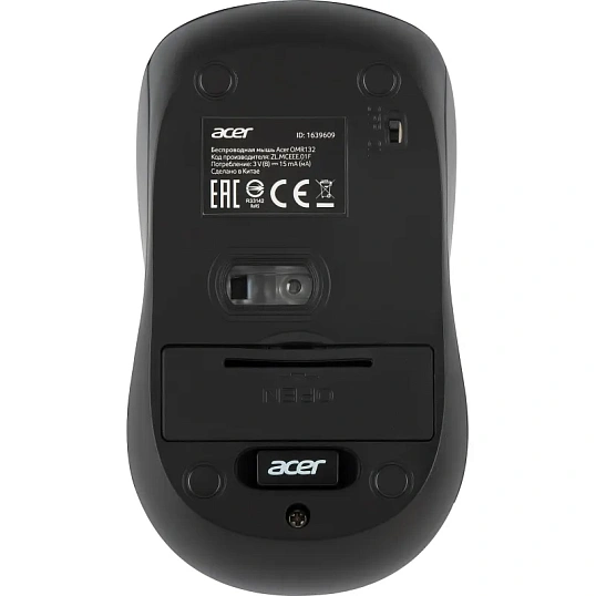 Мышь компьютерная Acer OMR132 син/черн. оптич. 1000dpi/2but беспровод. USB